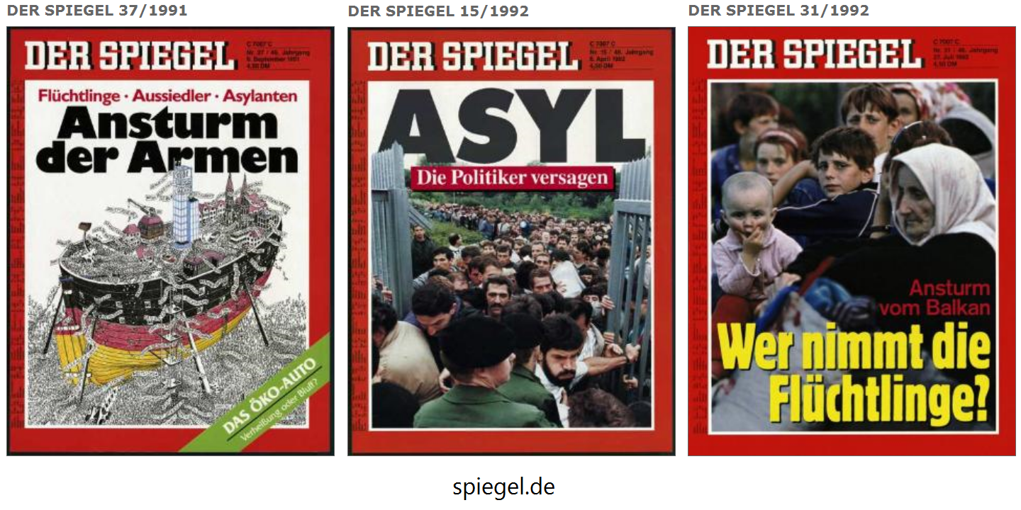 Titelseiten des Spiegel - von 1991/92